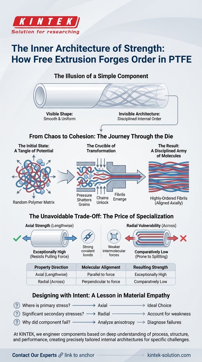 The Inner Architecture of Strength: How Free Extrusion Forges Order in PTFE Visual Guide