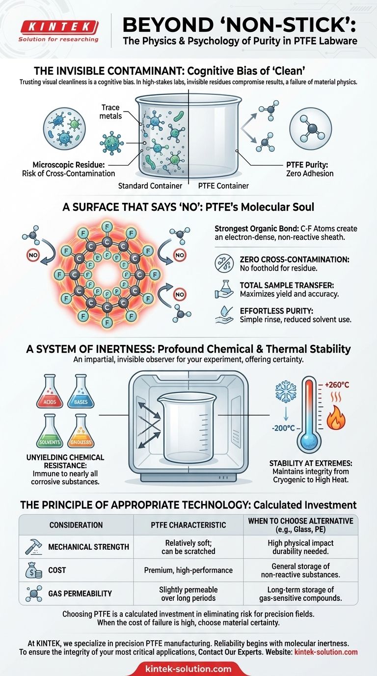 Jenseits von "Antihaft": Die Physik und Psychologie von Reinheit in PTFE-Laborgeräten Visuelle Anleitung