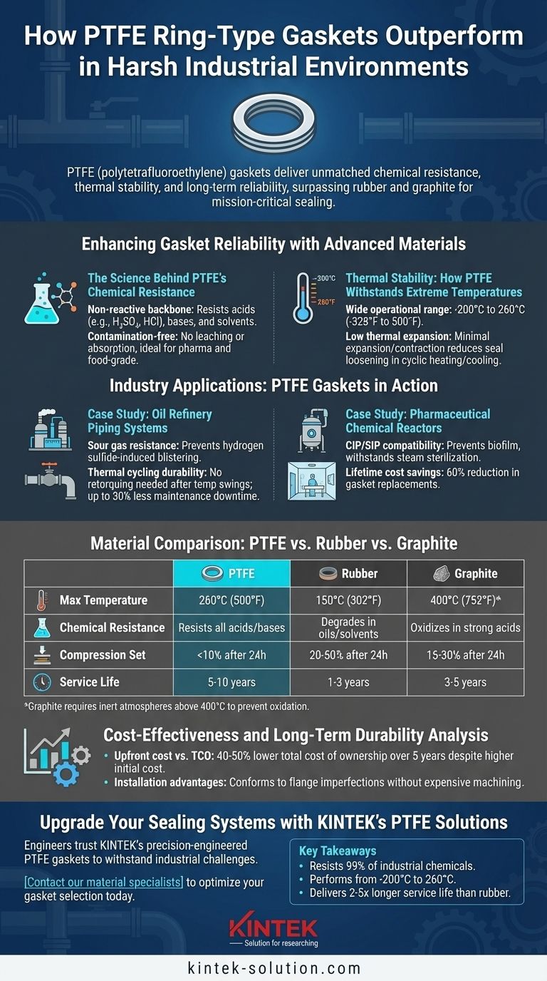 Como as juntas do tipo anel de PTFE superam o desempenho em ambientes industriais adversos Guia Visual