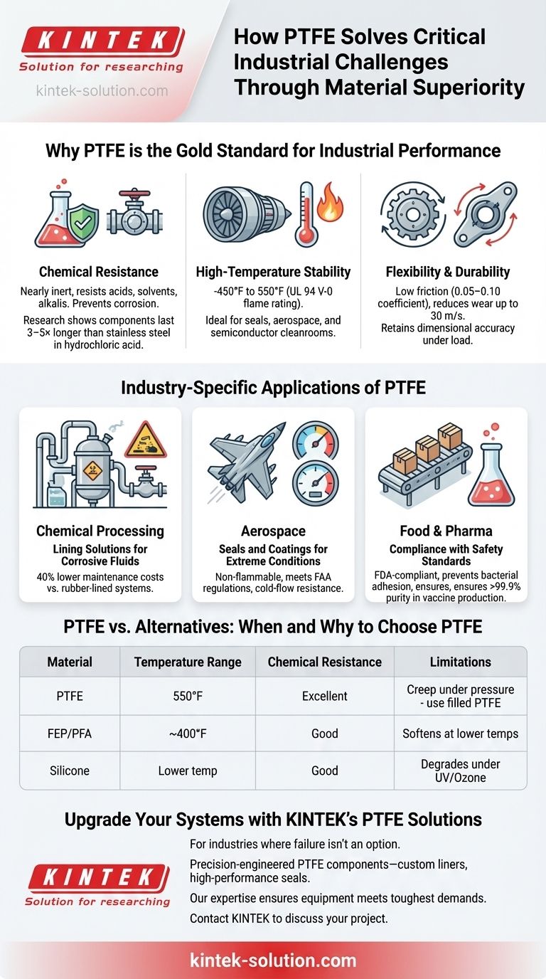 كيف تحل مادة PTFE التحديات الصناعية الحرجة من خلال التفوق المادي دليل مرئي