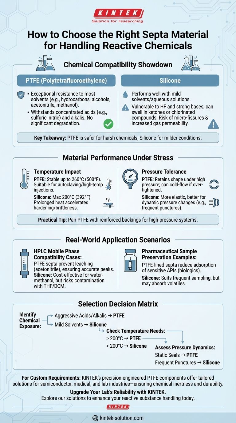 Wie wählt man das richtige Septamaterial für die Handhabung reaktiver Chemikalien? Visuelle Anleitung