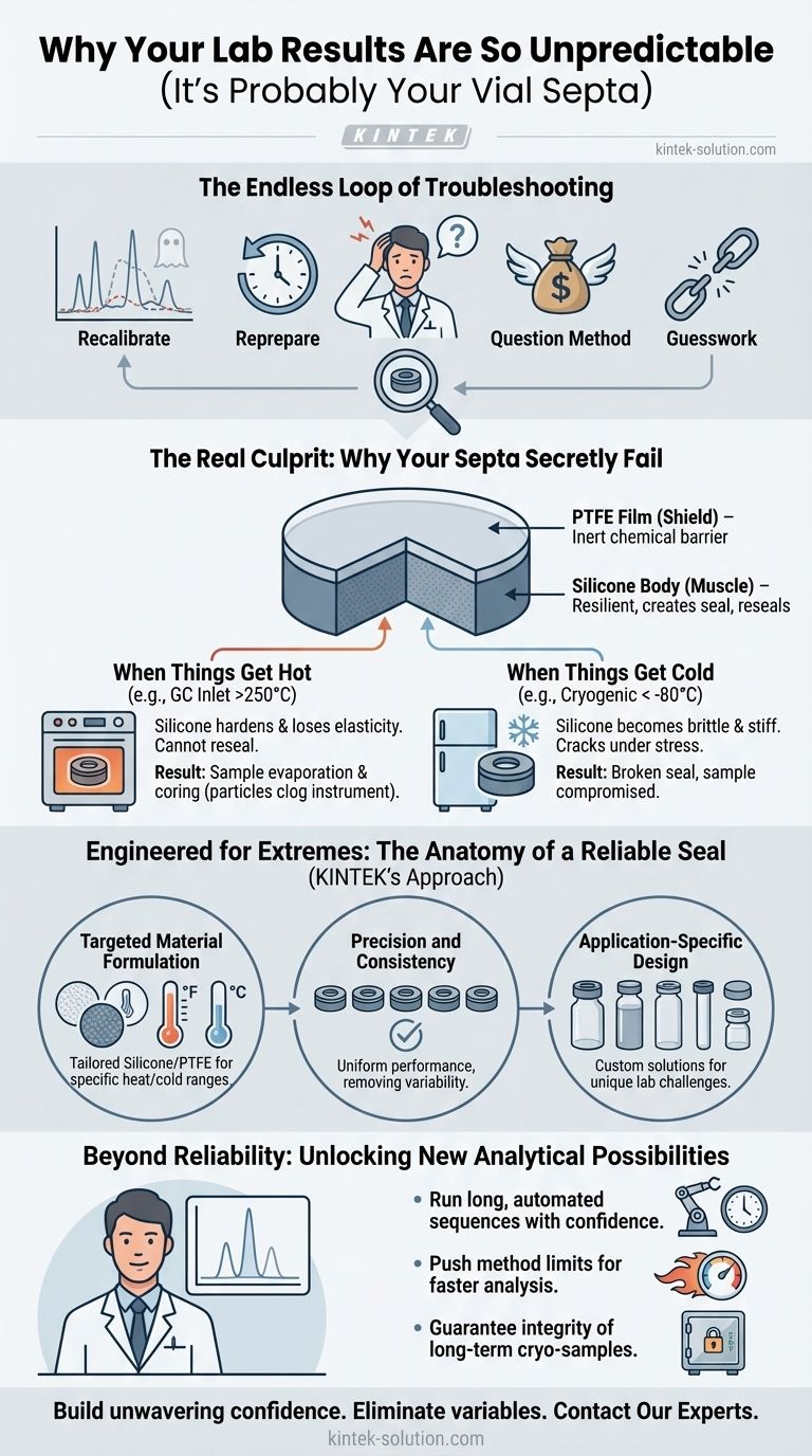 Pourquoi les résultats de votre laboratoire sont si imprévisibles (c'est probablement votre septum de flacon) Guide Visuel