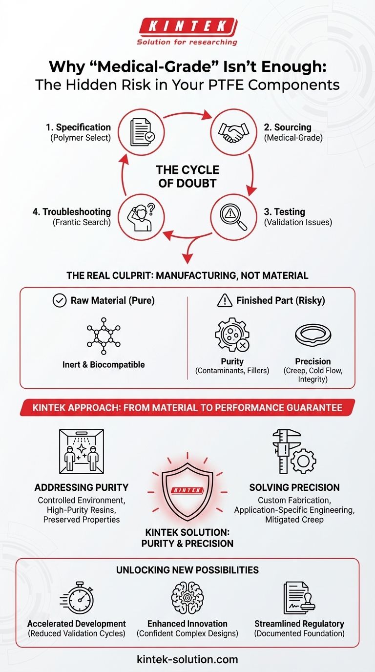 Pourquoi la mention « qualité médicale » n'est pas suffisante : le risque caché dans vos composants en PTFE Guide Visuel