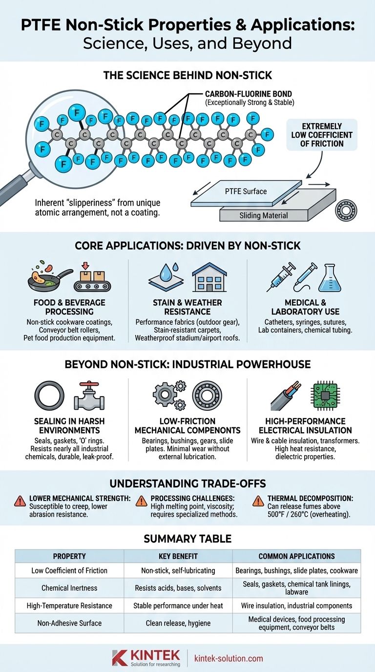 What are the non-stick properties of PTFE and their applications? Unlock Clean Release & Low Friction Visual Guide