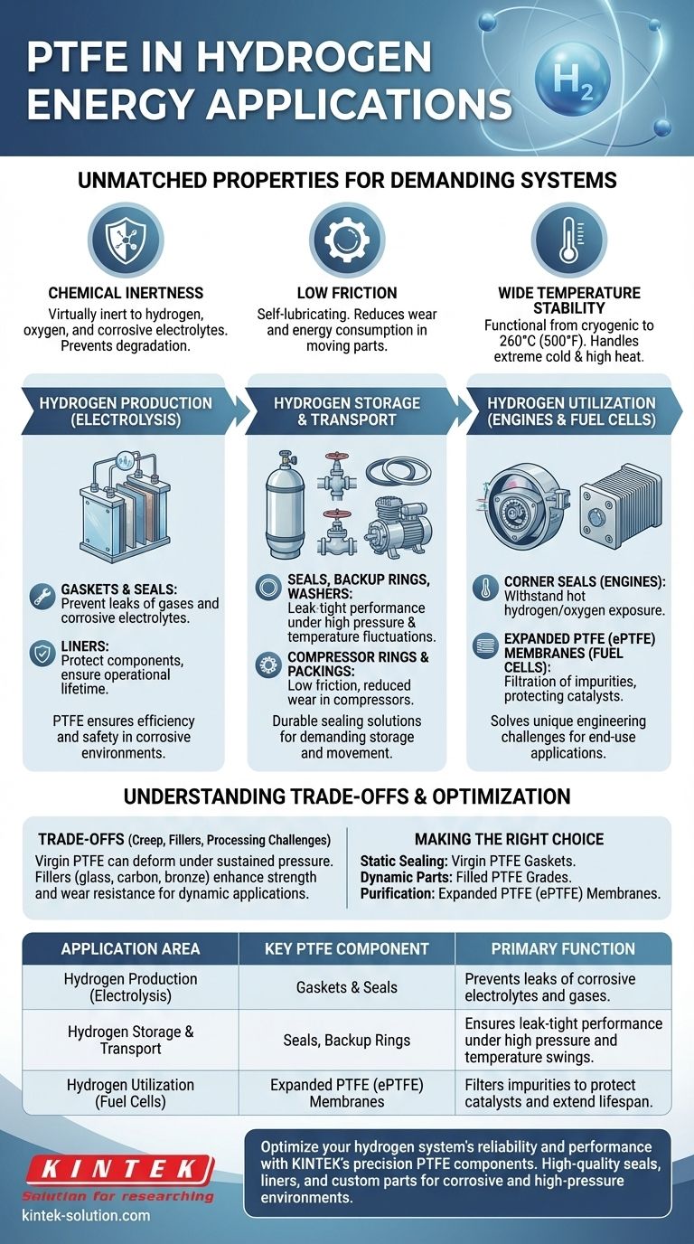 수소 에너지 응용 분야에서 PTFE는 어떻게 적용되나요? H2 시스템의 안전 및 효율성 보장 시각적 가이드