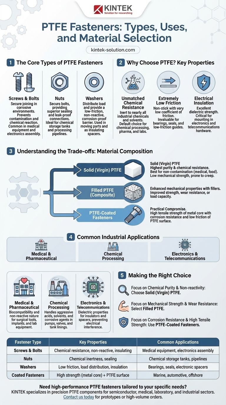 PTFE 패스너의 종류와 일반적인 용도는 무엇입니까? 귀하의 산업을 위한 올바른 솔루션을 찾으십시오 시각적 가이드