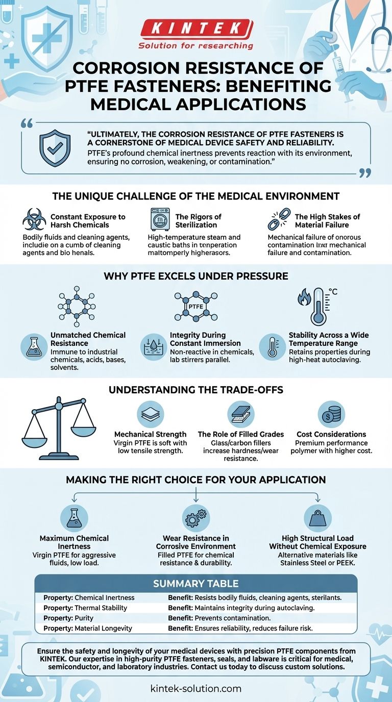 How does the corrosion resistance of PTFE fasteners benefit medical applications? Ensure Device Safety and Reliability Visual Guide