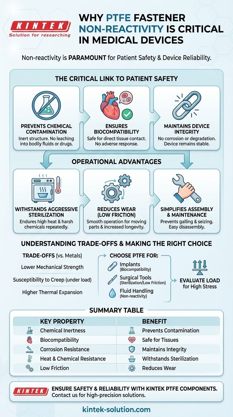 의료 기기에서 PTFE 패스너의 비반응성이 중요한 이유는 무엇입니까? 환자 안전 및 장치 무결성 보장 시각적 가이드