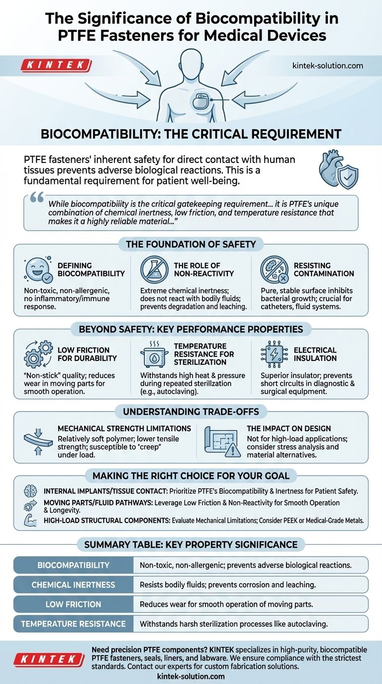 ما هي أهمية التوافق الحيوي في مثبتات PTFE للأجهزة الطبية؟ ضمان سلامة المريض وموثوقية الجهاز دليل مرئي