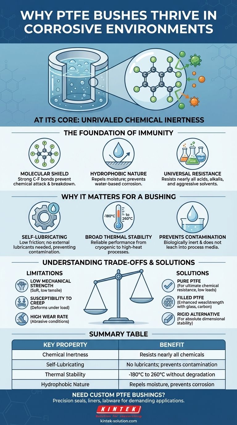 PTFE 부싱이 부식성 환경에 적합한 이유는 무엇입니까? 타의 추종을 불허하는 내화학성과 신뢰성 시각적 가이드