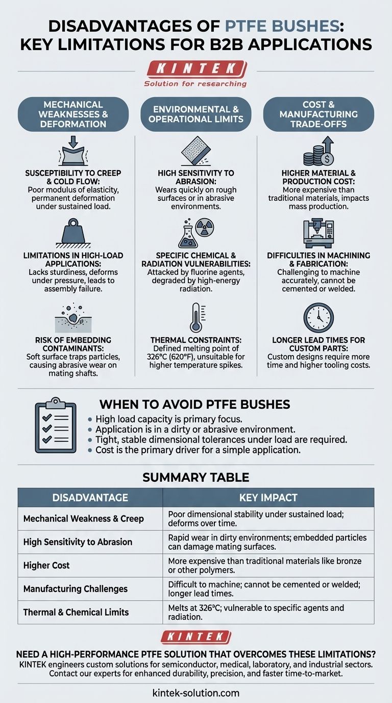 PTFE 부싱의 단점은 무엇인가요? 산업용 애플리케이션을 위한 주요 제한 사항 시각적 가이드