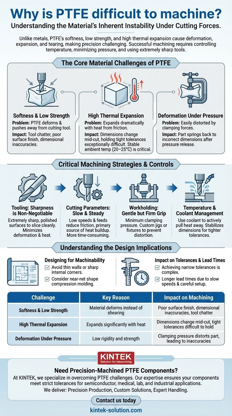 ¿Por qué es difícil mecanizar el PTFE? Dominando los desafíos de la fabricación de PTFE de precisión Guía Visual