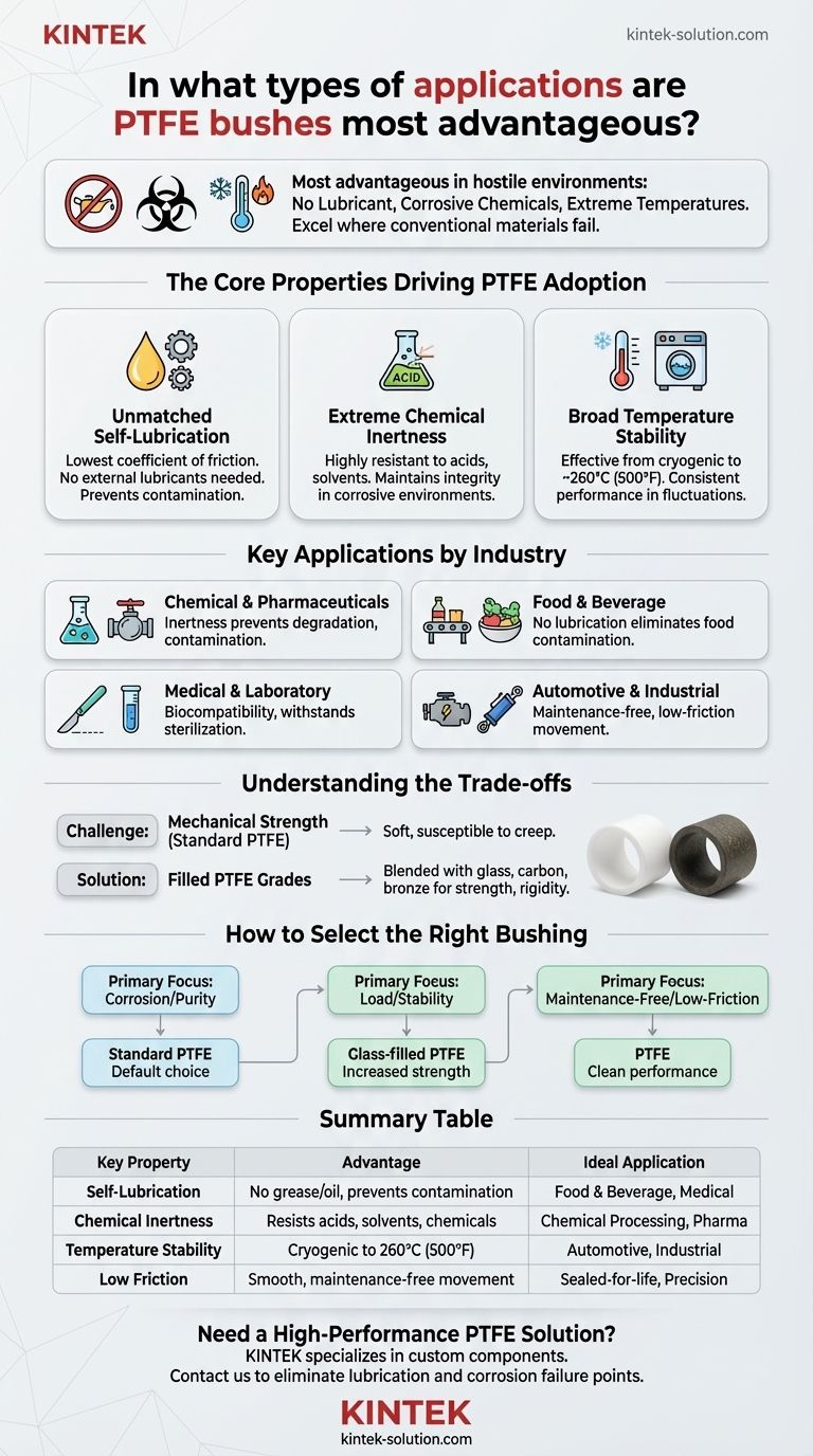 PTFE 부싱이 가장 유리한 응용 분야는 무엇입니까? 윤활, 부식 및 오염 문제를 해결하십시오. 시각적 가이드