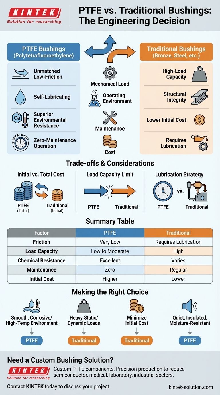 PTFE 부싱과 기존 부싱 중 선택할 때 고려해야 할 요소는 무엇인가요? 애플리케이션 성능 최적화 시각적 가이드
