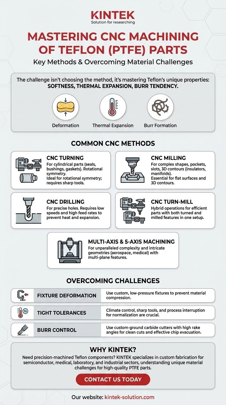 테플론 부품을 위한 일반적인 CNC 가공 방법은 무엇인가요? PTFE의 고유한 과제 마스터하기 시각적 가이드