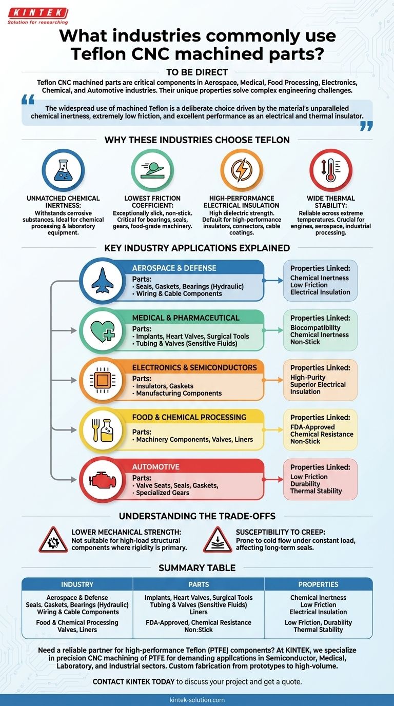 ما هي الصناعات التي تستخدم عادةً الأجزاء المشغولة بالتصنيع باستخدام الحاسب الآلي من التفلون؟ حلول حاسمة للفضاء والطب والمزيد دليل مرئي