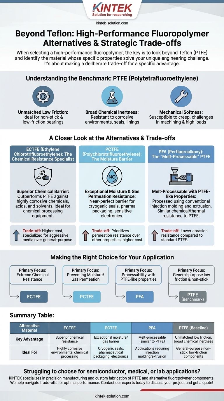 테플론(PTFE)의 대체 재료에는 어떤 것들이 있나요? 귀하의 요구에 맞는 불소수지를 찾아보세요 시각적 가이드