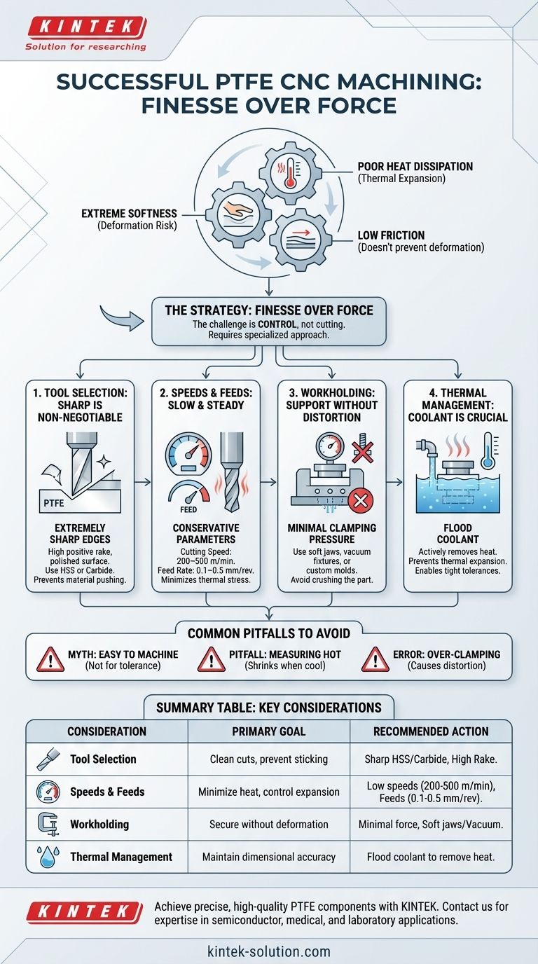 성공적인 PTFE CNC 가공에 중요한 고려 사항은 무엇입니까? 힘보다 섬세함(Finesse-Over-Force) 접근 방식으로 정밀도를 마스터하십시오 시각적 가이드