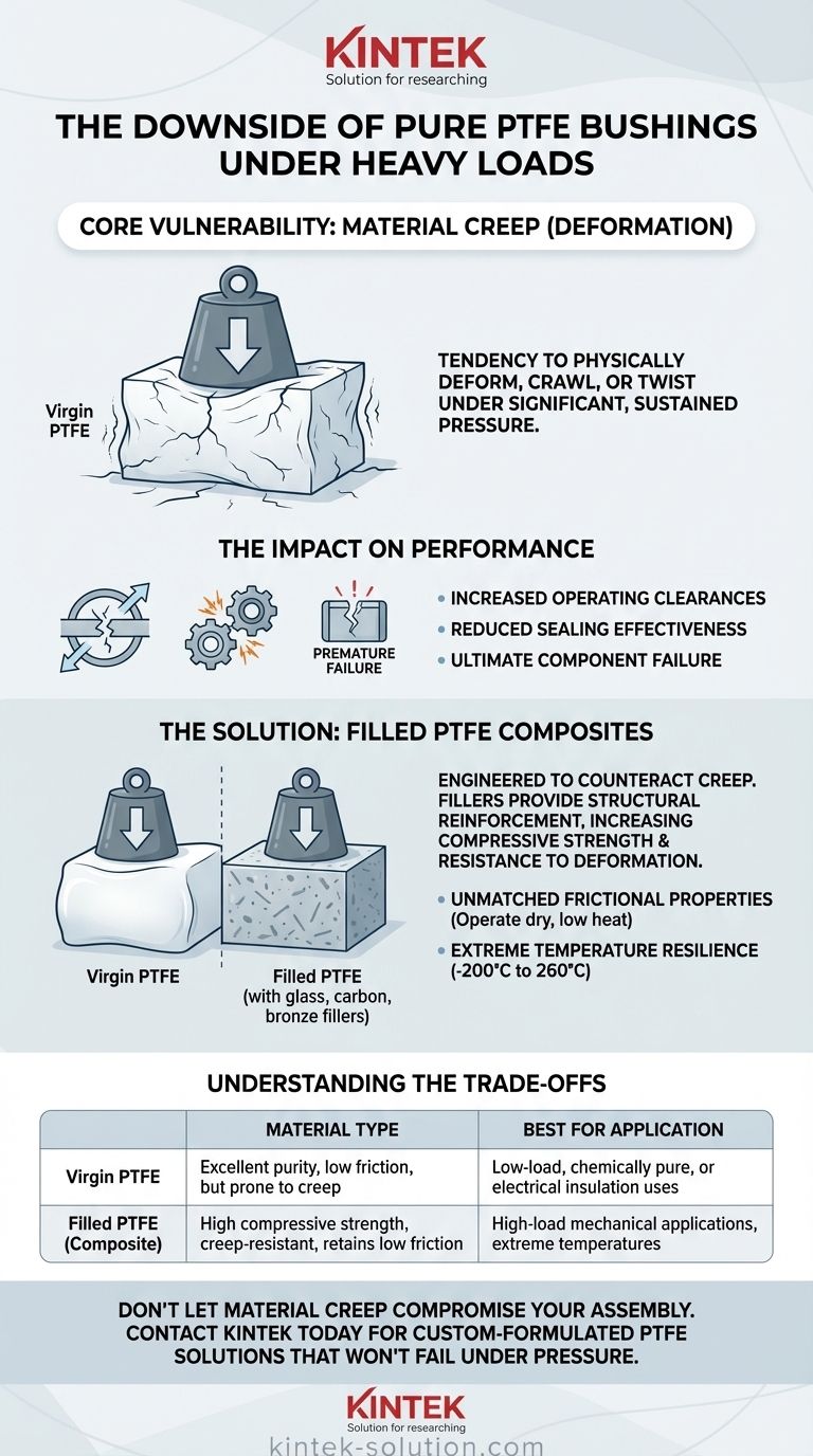 고하중 조건에서 PTFE 부싱의 잠재적인 단점은 무엇입니까? 올바른 재료로 변형 방지 시각적 가이드