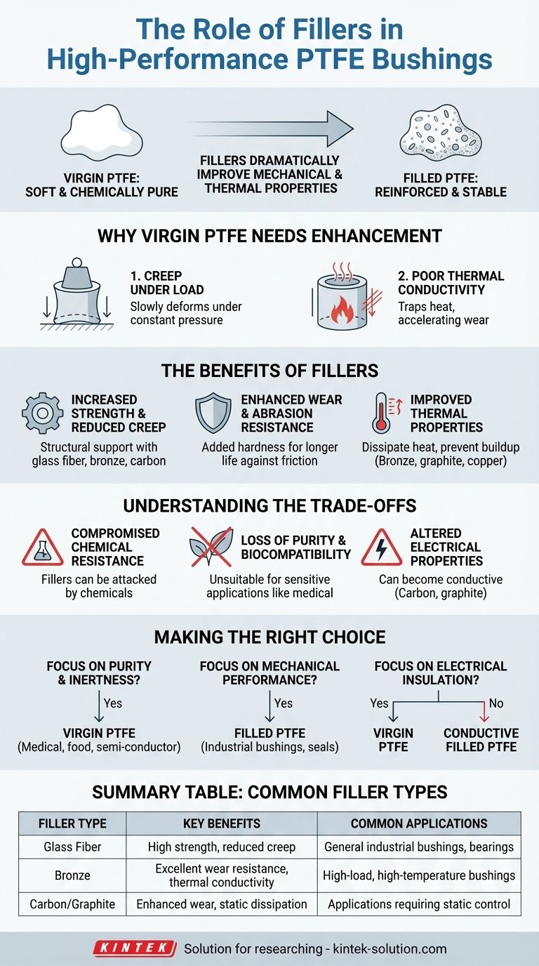 필러는 버진 PTFE 부싱에 어떤 이점을 제공합니까? 강도 및 내마모성 향상 시각적 가이드