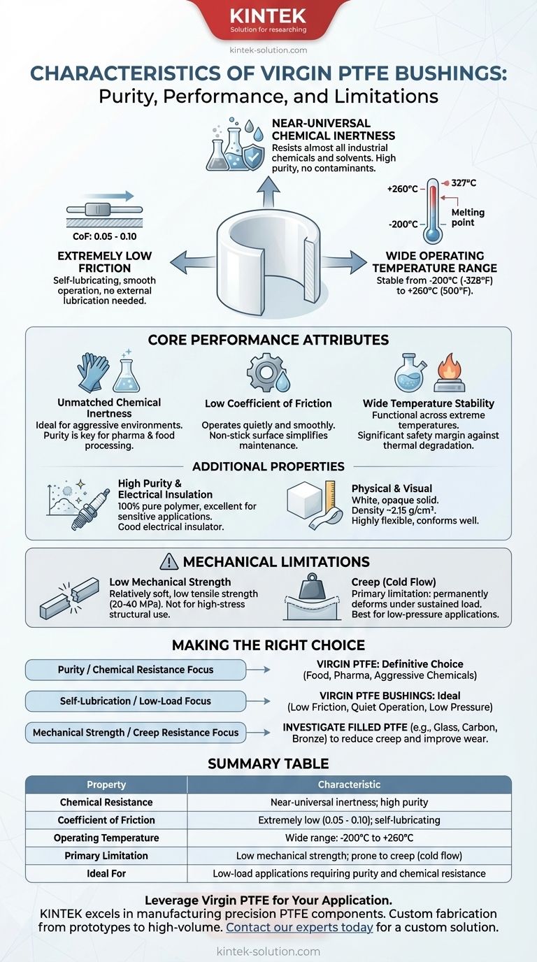 버진 PTFE 부싱의 특징은 무엇인가요? 탁월한 내화학성 및 내열 성능을 확인하세요 시각적 가이드
