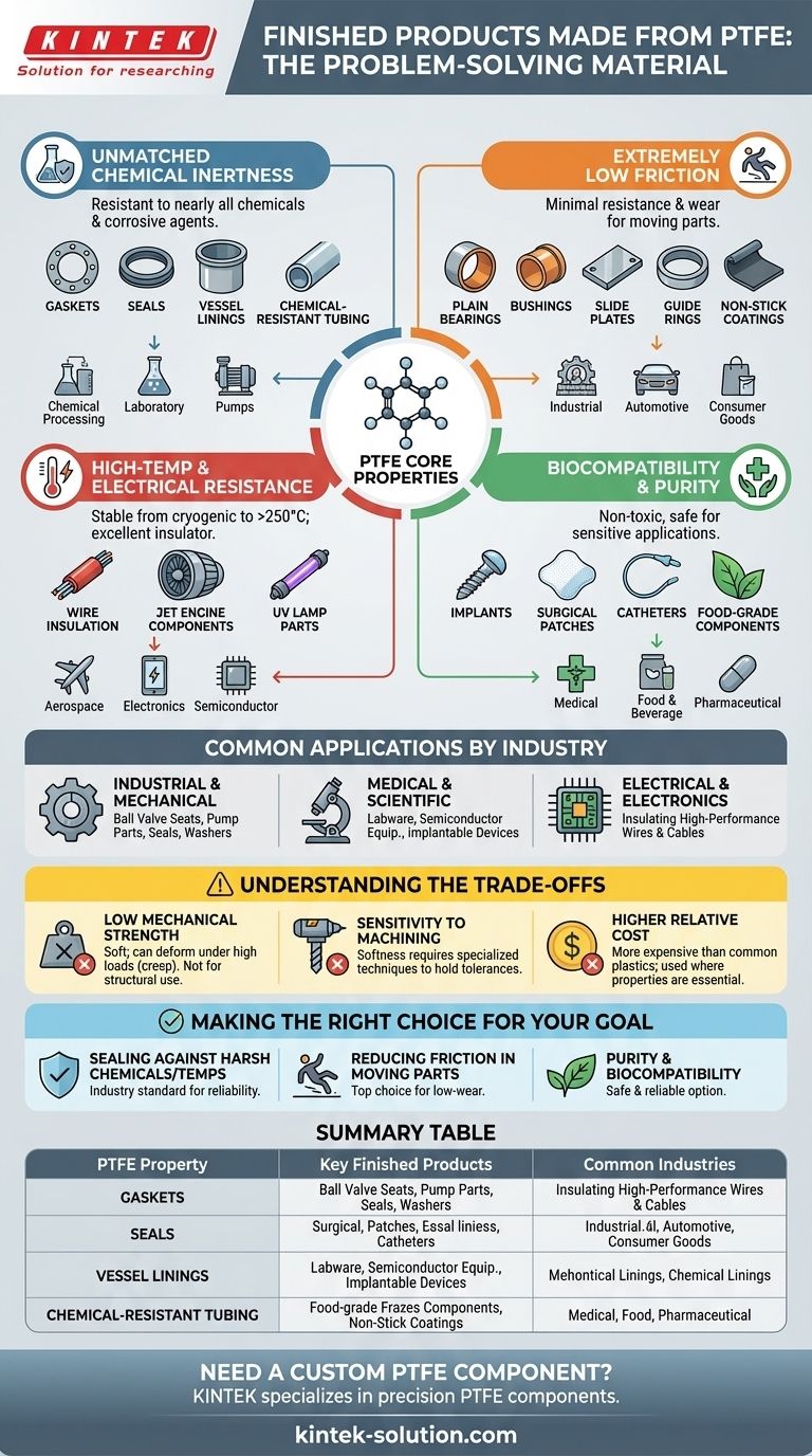 ¿Qué tipos de productos terminados se fabrican con PTFE? Juntas, cojinetes, material de laboratorio y más Guía Visual