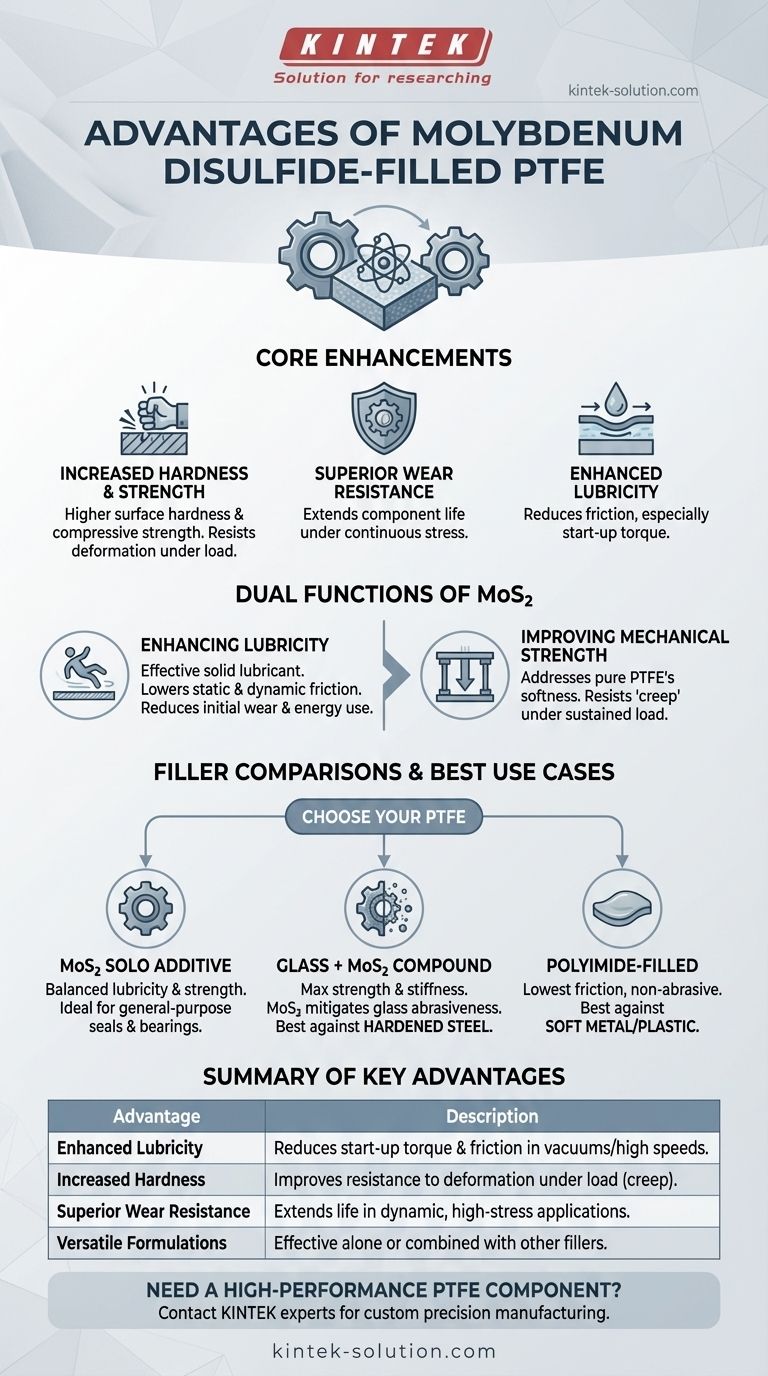 이황화 몰리브덴 충전 PTFE의 장점은 무엇인가요? 내마모성 향상 및 마찰 감소 시각적 가이드