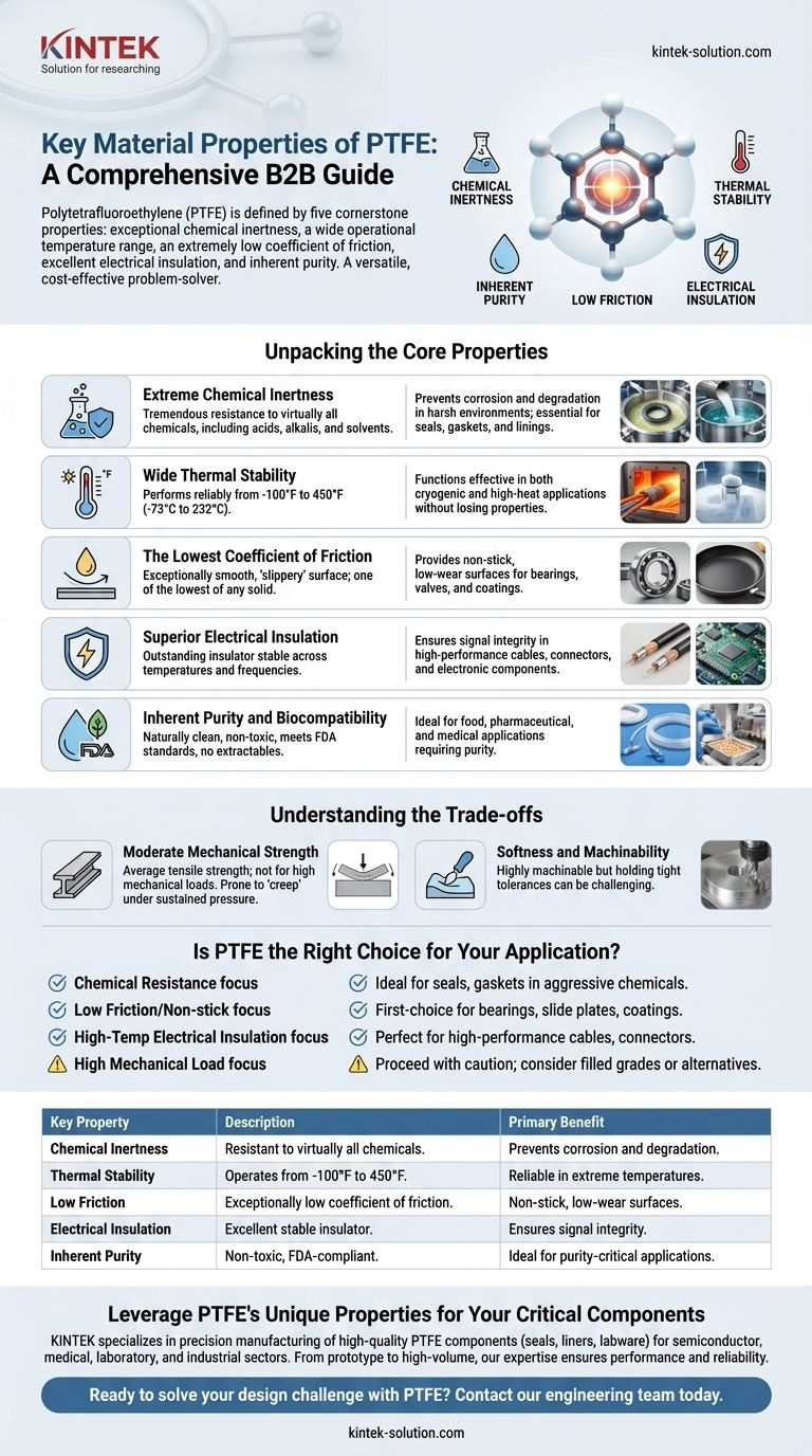 PTFEの主要な材料特性は何ですか？要求の厳しい用途向けに優れた性能を解き放つ ビジュアルガイド