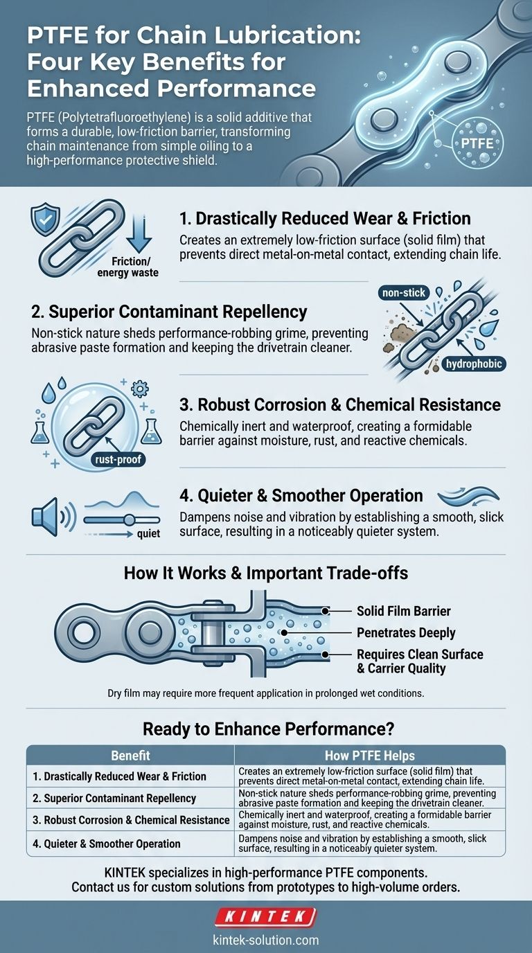 PTFE는 체인 윤활에 어떤 이점을 제공합니까? 탁월한 성능과 수명 달성 시각적 가이드