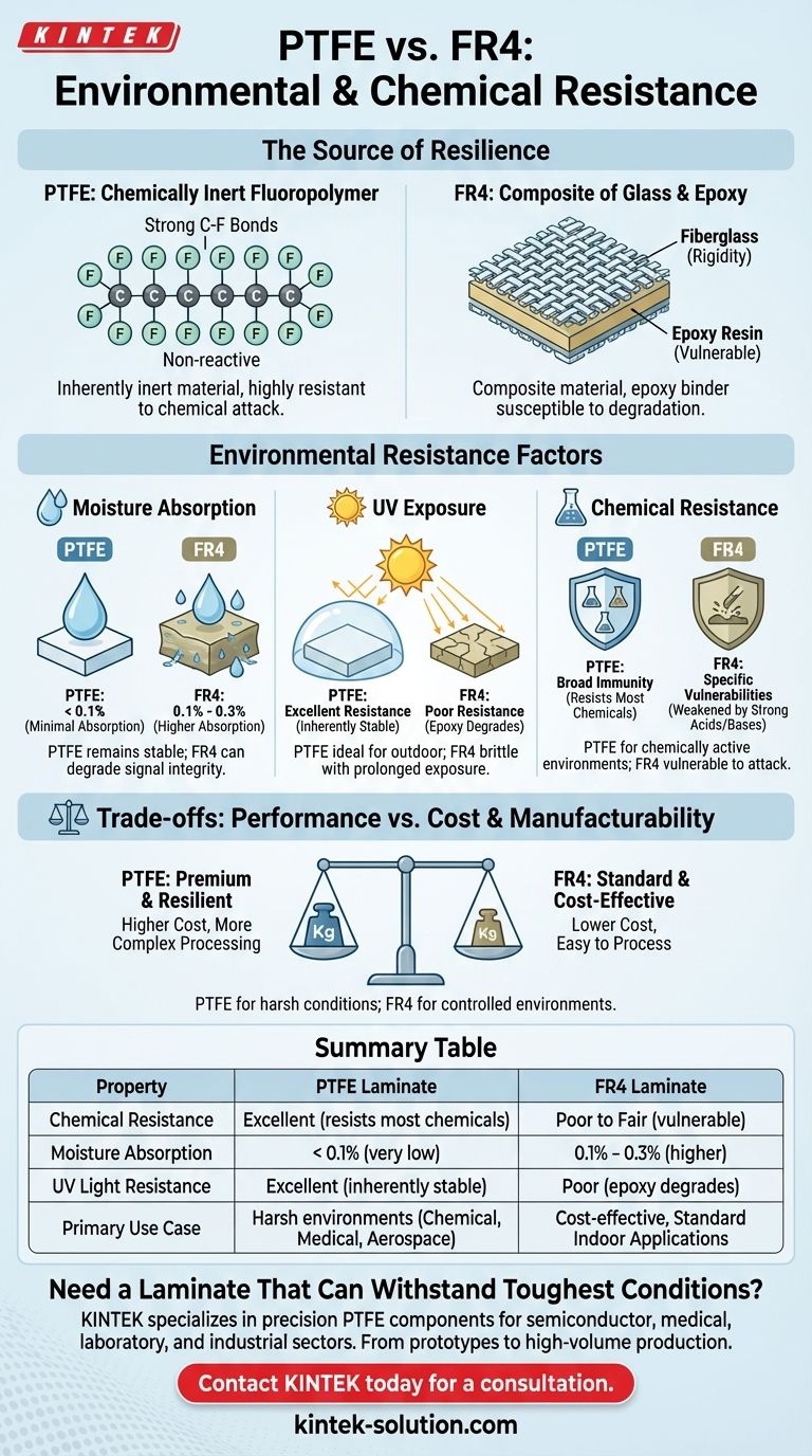 PTFE 라미네이트는 환경 및 화학적 내성 측면에서 FR4와 어떻게 다릅니까? 열악한 조건에 대한 탁월한 안정성 시각적 가이드