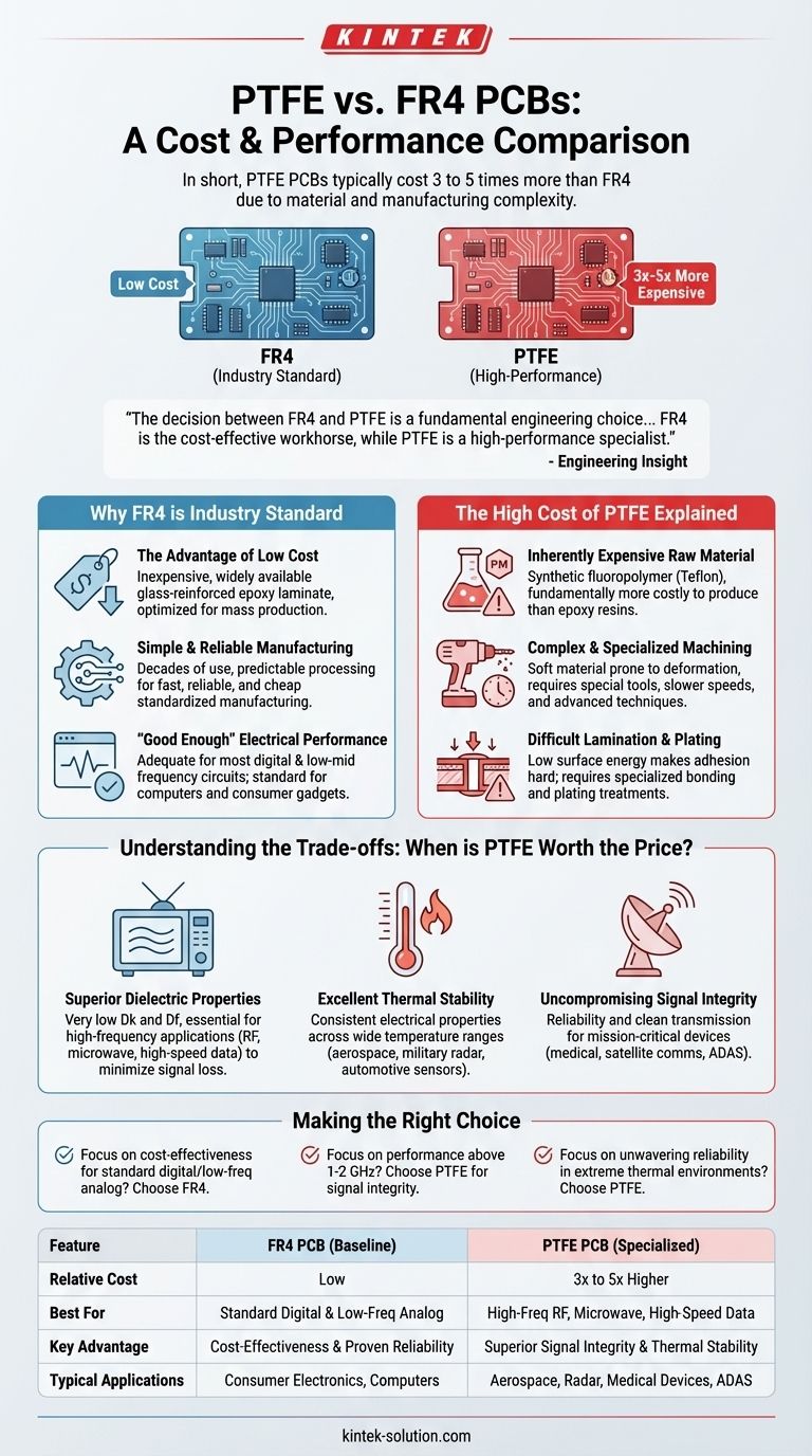 PTFE PCB의 비용은 FR4 PCB와 비교하여 어떻습니까? 고주파 재료 선택 가이드 시각적 가이드