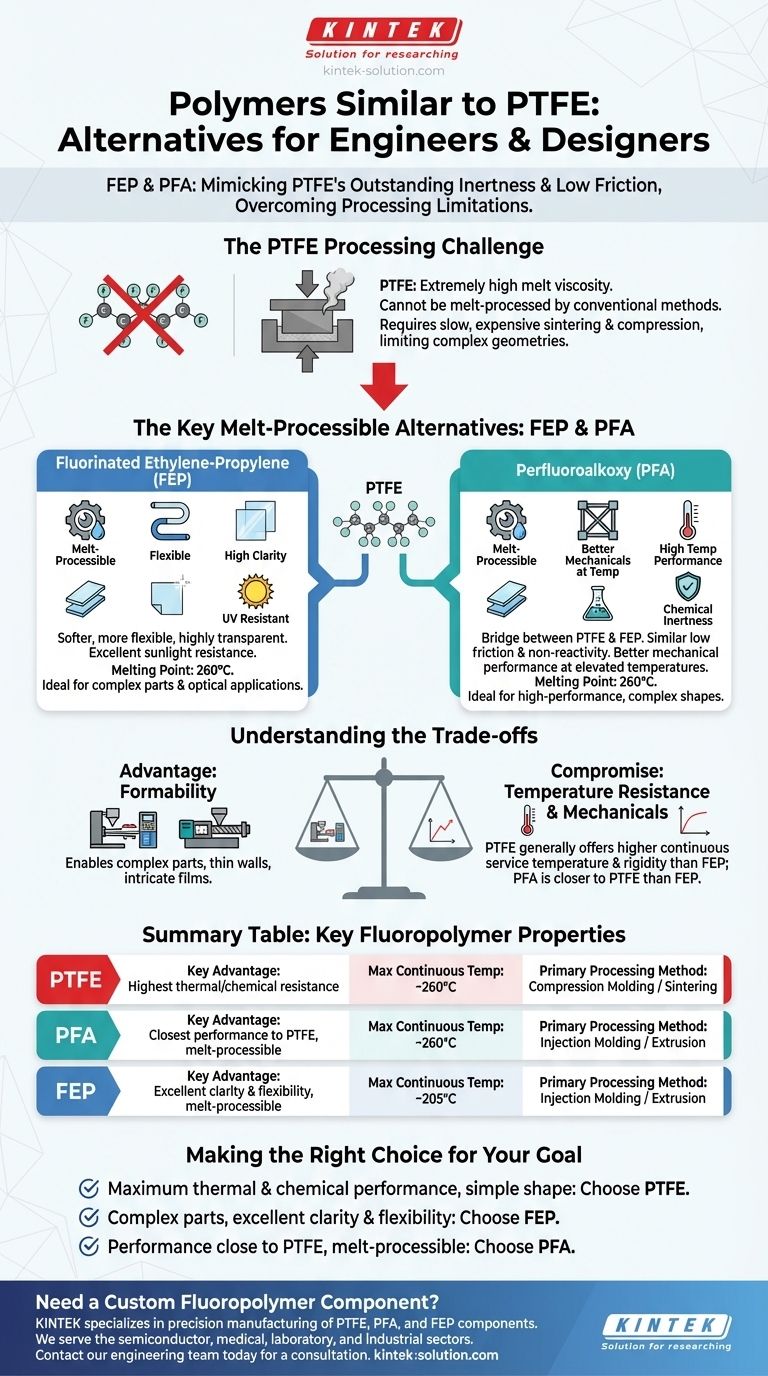 PTFE와 유사한 폴리머에는 어떤 것들이 있나요? 용융 가공 가능한 불소수지 대안 알아보기 시각적 가이드