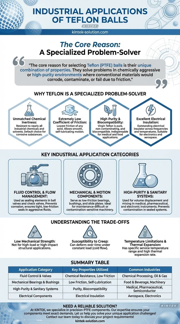 What are the common industrial applications of Teflon balls? Solve Low-Friction & Chemical Resistance Challenges Visual Guide