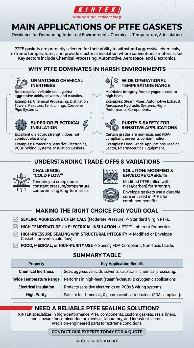 PTFE 개스킷의 주요 응용 분야는 무엇인가요? 가혹한 화학 및 고온 환경을 위한 씰링 솔루션 시각적 가이드