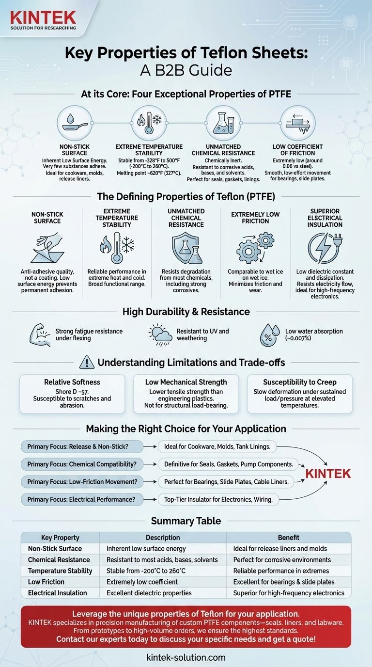 테플론 시트의 주요 특성은 무엇인가요? PTFE의 다용도성에 대한 안내 시각적 가이드