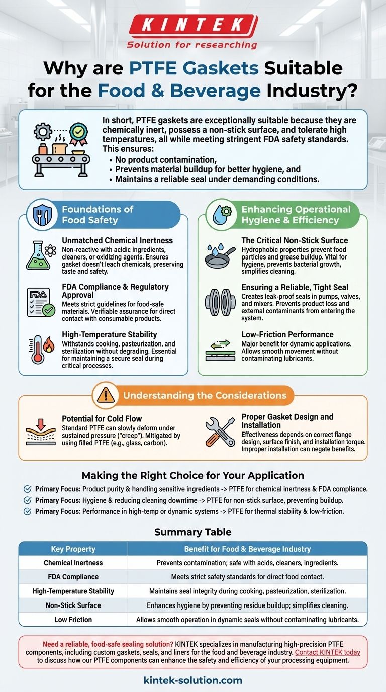 Почему прокладки из ПТФЭ подходят для пищевой промышленности и производства напитков? Обеспечение чистоты, гигиены и производительности Визуальное руководство