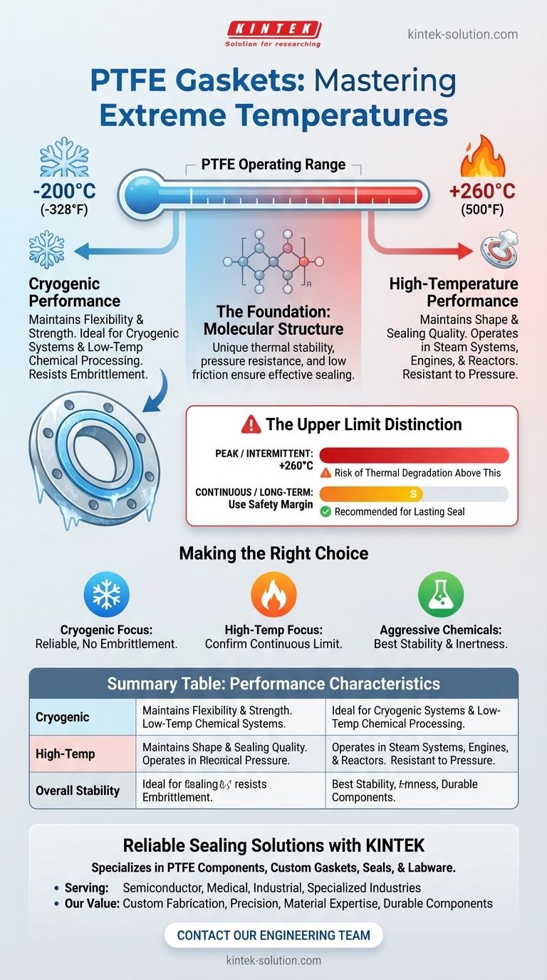 PTFE 개스킷은 극심한 온도에서 어떻게 작동합니까? -200°C에서 +260°C까지 시각적 가이드