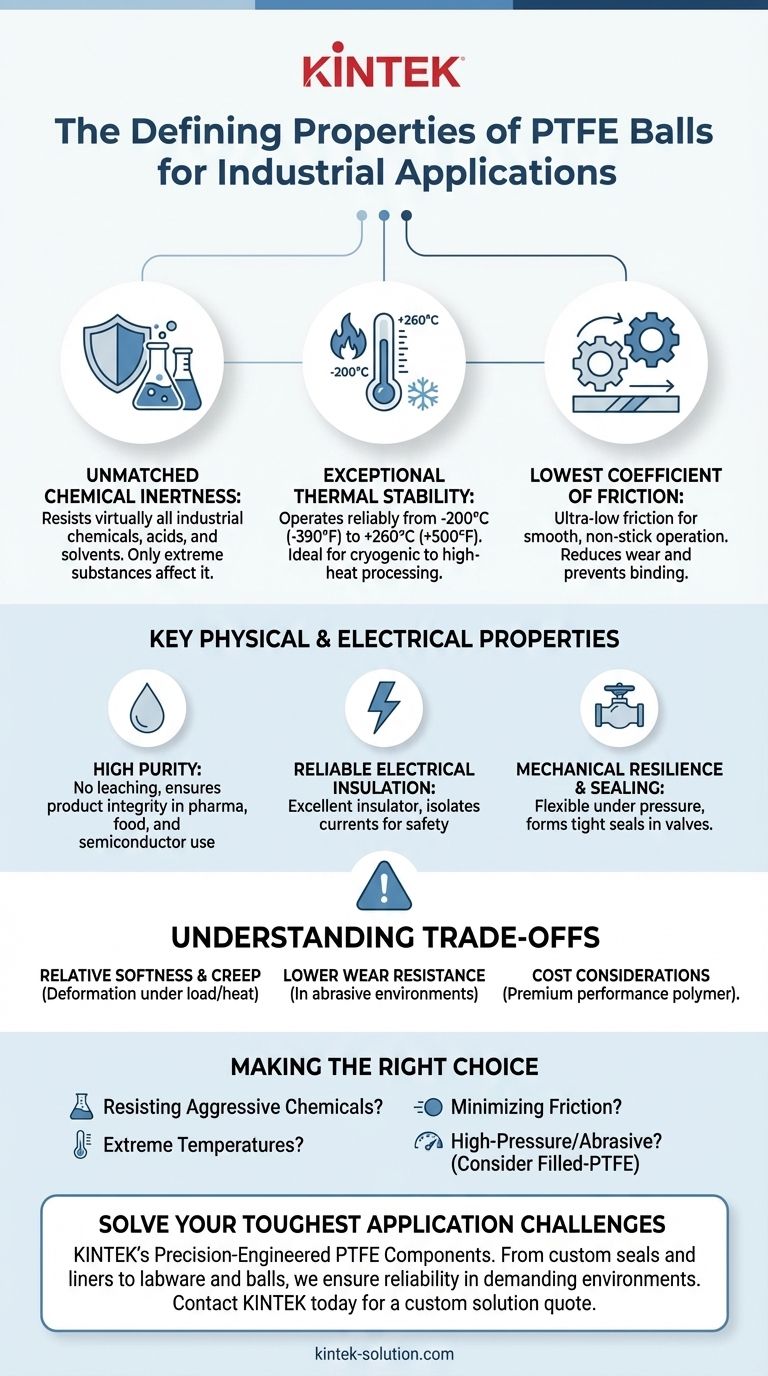 What are the key properties of PTFE balls? Unmatched Performance for Extreme Industrial Environments Visual Guide