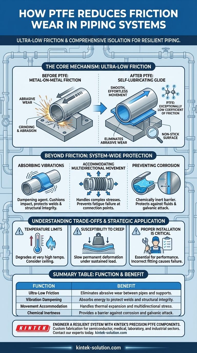 ¿Cómo reduce el PTFE el desgaste por fricción en los sistemas de tuberías? Prevenir el daño abrasivo y el fallo del sistema Guía Visual