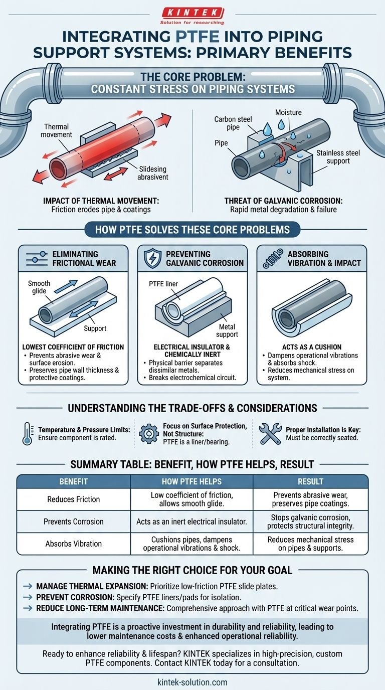 배관 지지 시스템에 PTFE를 통합하면 어떤 이점이 있습니까? 마찰, 부식 및 유지보수 감소 시각적 가이드