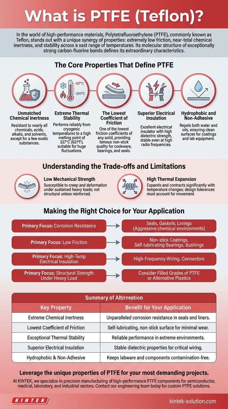 Qu'est-ce que le PTFE (Téflon) et quelles sont ses propriétés clés ? Débloquez une résistance chimique et thermique inégalée Guide Visuel