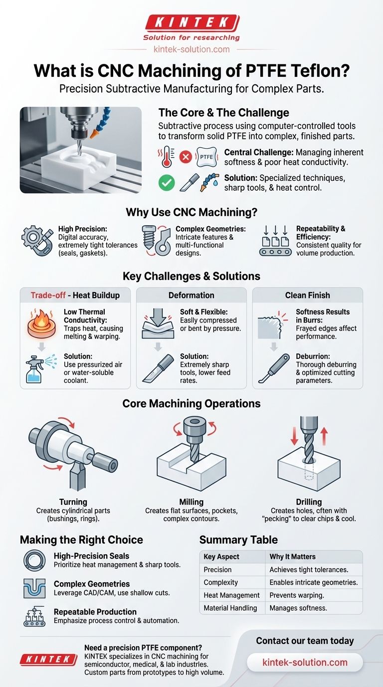 ¿Qué es el mecanizado CNC de PTFE Teflon? Piezas de precisión para aplicaciones exigentes Guía Visual