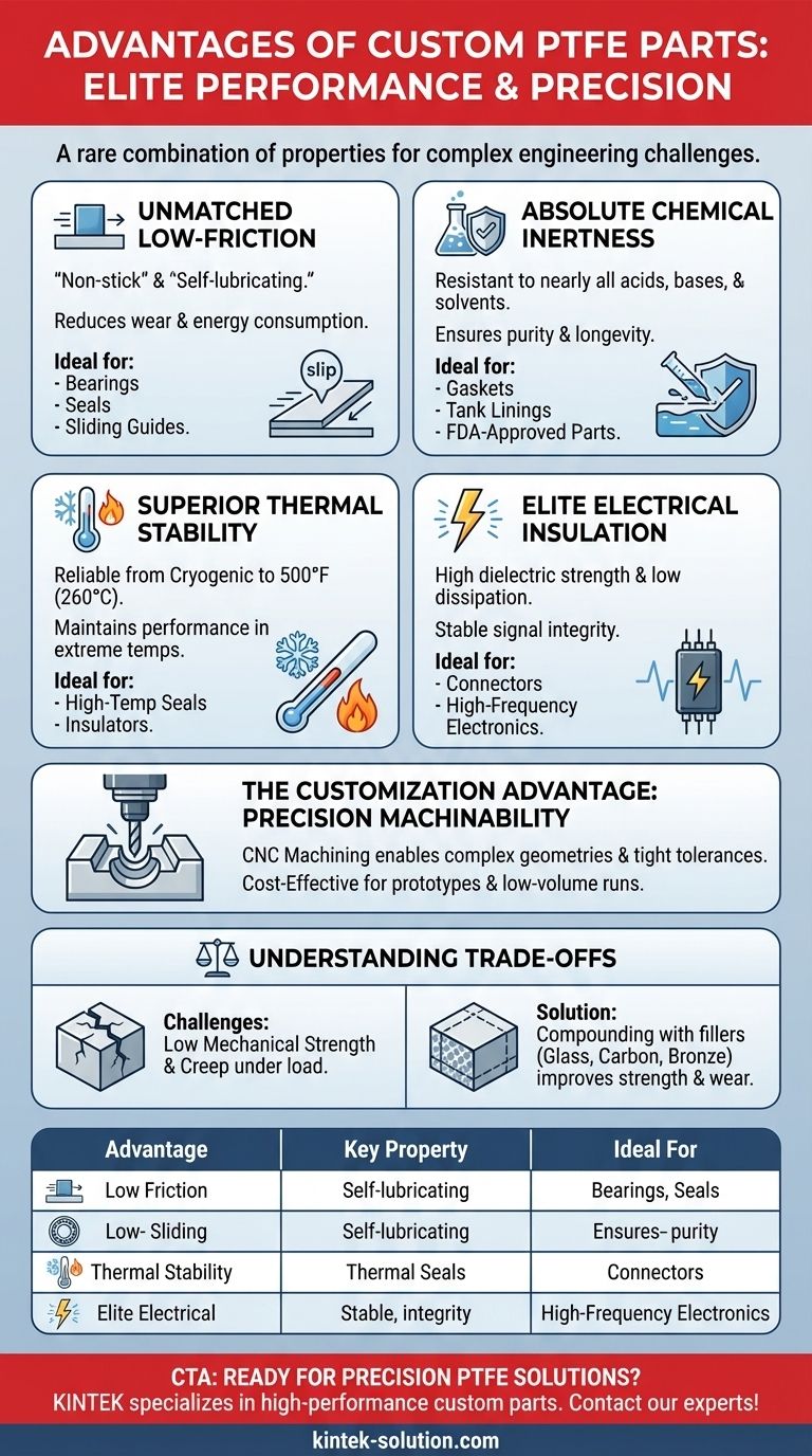 What are the main advantages of using PTFE for custom parts? Solve Complex Engineering Challenges Visual Guide