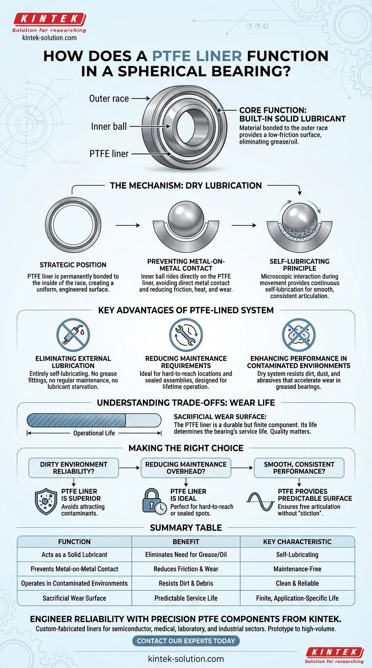 구형 베어링 또는 로드 엔드에서 PTFE 라이너는 어떻게 작동합니까? 유지보수가 필요 없는 자체 윤활 성능 달성 시각적 가이드