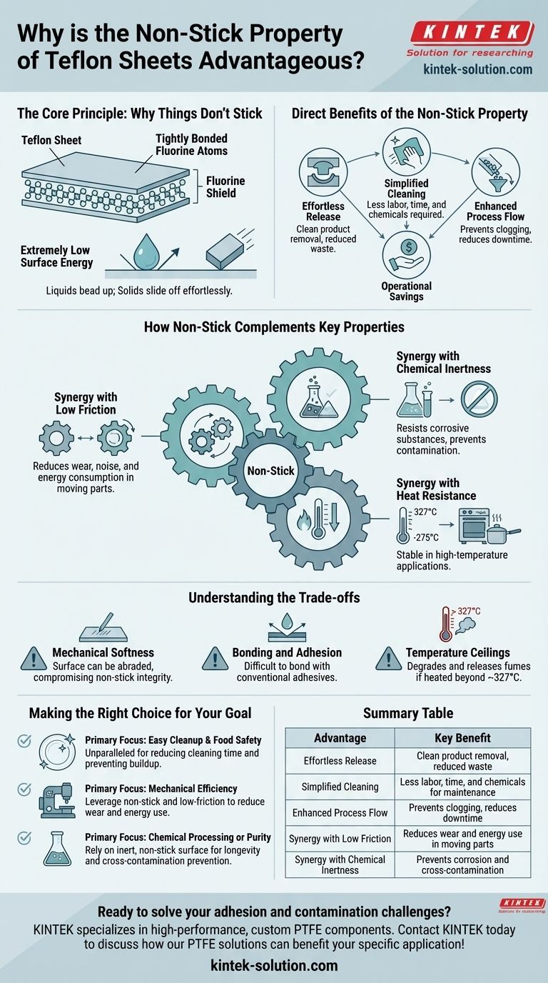 테플론 시트의 비점착성 특성이 유리한 이유는 무엇입니까? 효율성 향상 및 폐기물 감소 시각적 가이드