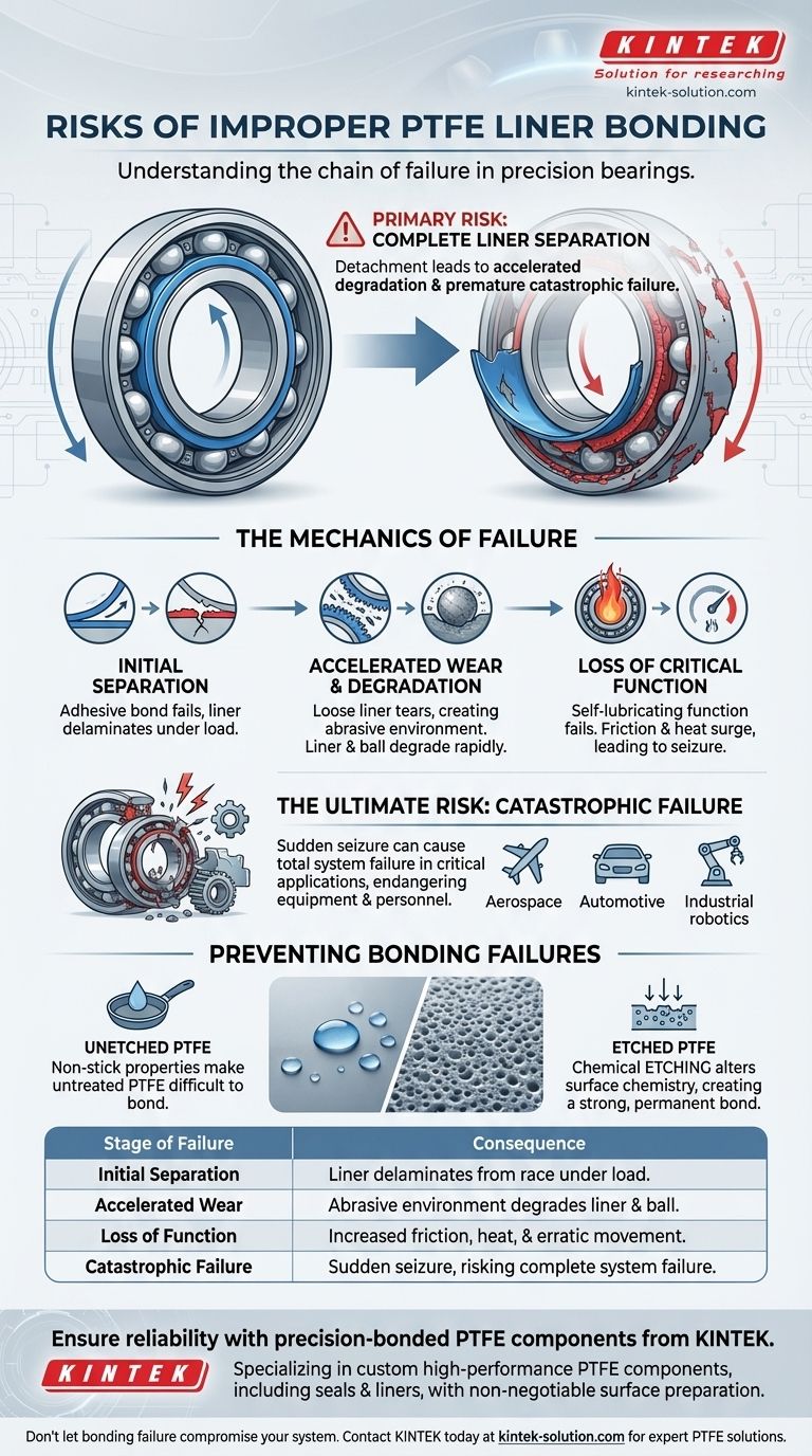 PTFE 라이너 접착 불량과 관련된 위험은 무엇입니까? 치명적인 베어링 파손을 방지하십시오 시각적 가이드