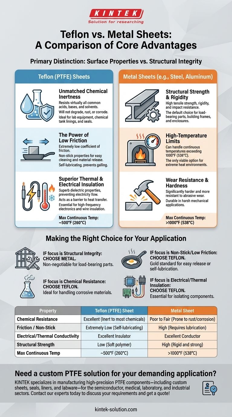테프론 시트가 금속 시트에 비해 갖는 장점은 무엇인가요? 타의 추종을 불허하는 내화학성 및 논스틱 특성 알아보기 시각적 가이드