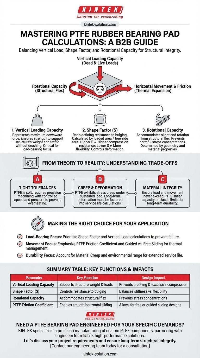 PTFE 고무 베어링 패드를 계산하기 위한 주요 기술적 매개변수는 무엇이며, 구조적 무결성과 움직임을 보장하려면 어떻게 해야 합니까? 시각적 가이드