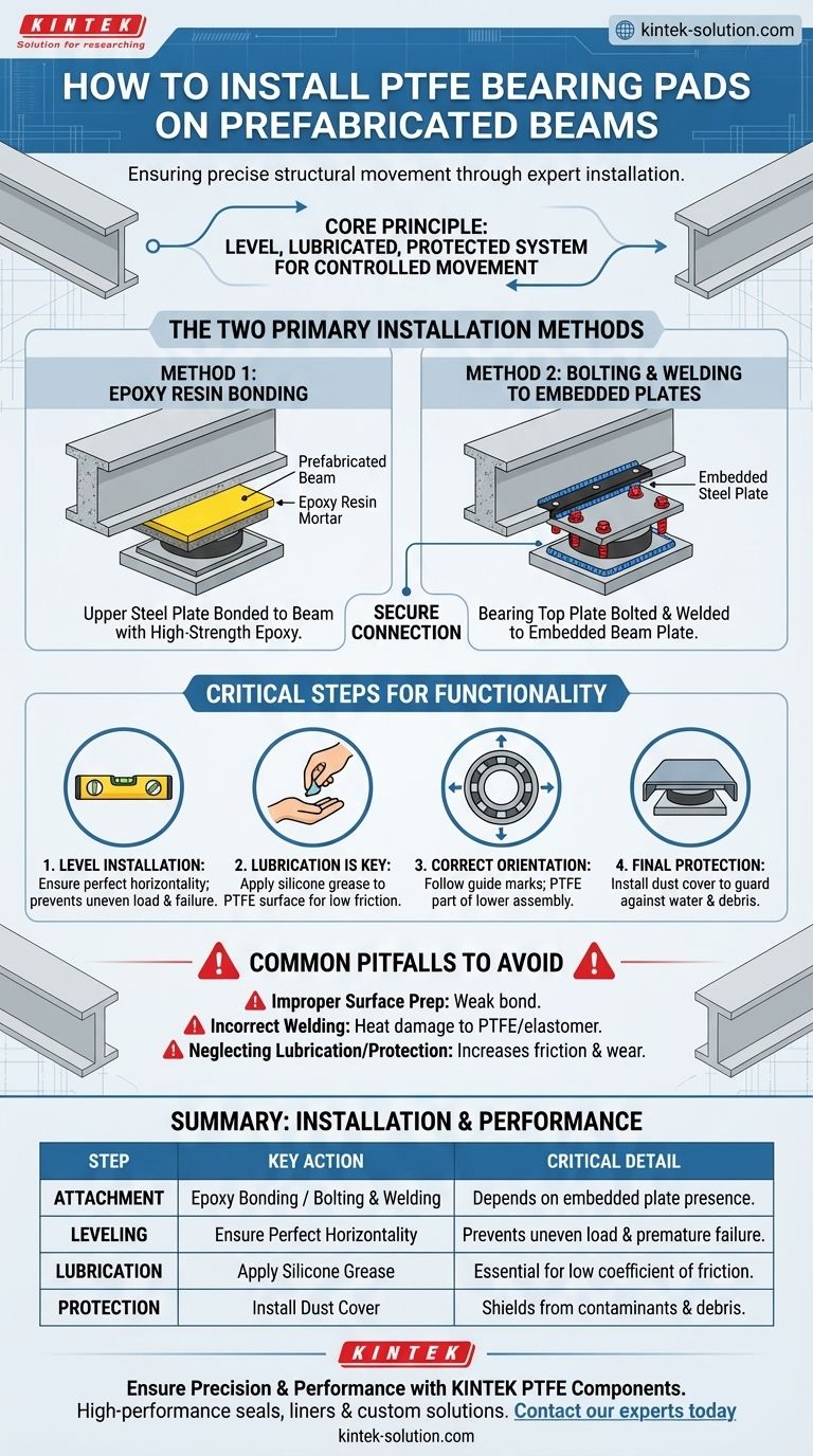 프리캐스트 보에 PTFE 베어링 패드를 설치하는 방법은 무엇입니까? 안전하고 마찰이 적은 설치를 위한 가이드 시각적 가이드
