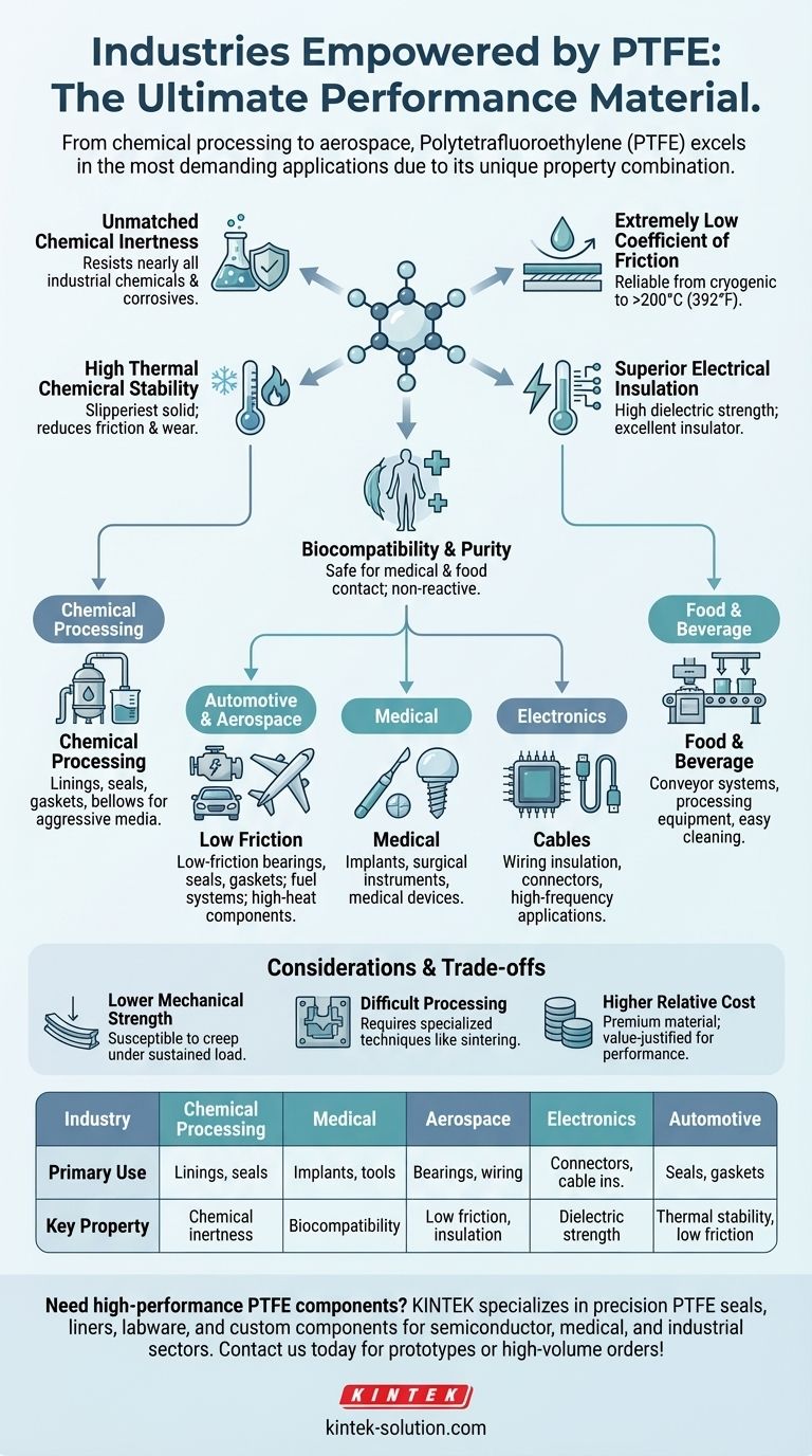Quali settori utilizzano comunemente il PTFE e perché? Sblocca la potenza del PTFE per ambienti estremi Guida Visiva